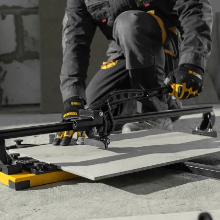 Плиткорез рельсовый DENZEL 600х16мм, каретка на подш., стальная станина, усил. рукоятка-пенал