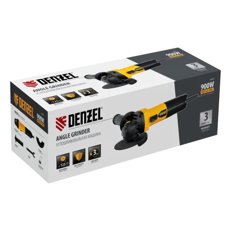 Машина шлифовальная угловая DENZEL AGL125-900, 900 Вт, 125мм, 11000 об/мин