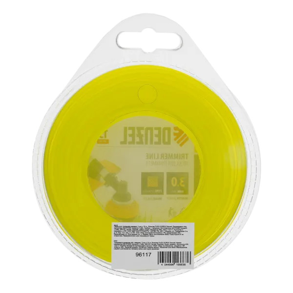Леска для триммера DENZEL Flex Сord 96117, 3 мм x 15 м, квадратная, блистер