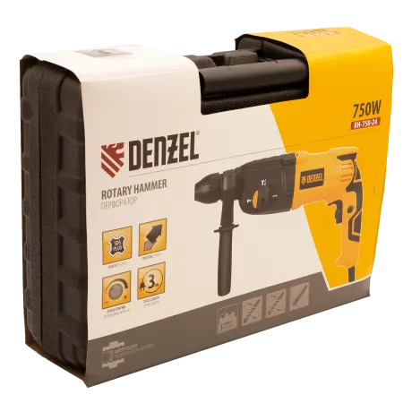 Перфоратор электрический DENZEL RH-750-24, SDS-plus, 750 Вт, 2.5 Дж, 3 режима