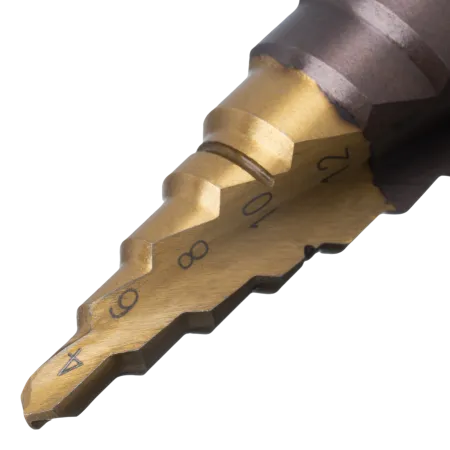Сверло ступенчатое DENZEL, 4-6-8-10-12-14-16-18-20-22-24-26-28-30-32 мм, Р6М5К5, 6-гр. хвостовик