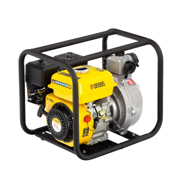 Мотопомпа бензиновая DENZEL PX-50H, 7 л.с, 2, 600 л/мин, глубина 8 м, напор 65 м