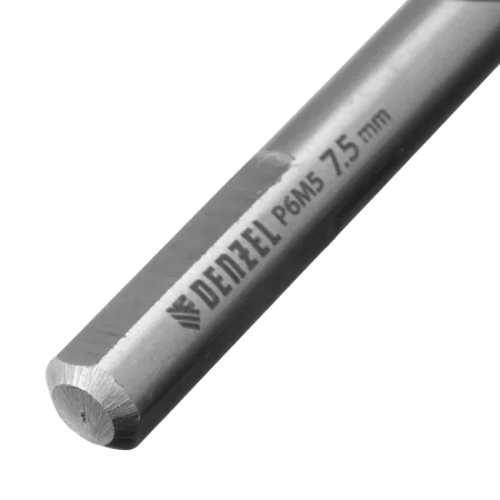 Сверло спиральное по металлу DENZEL 7,5 x 109 мм, Р6М5, Golden Tip