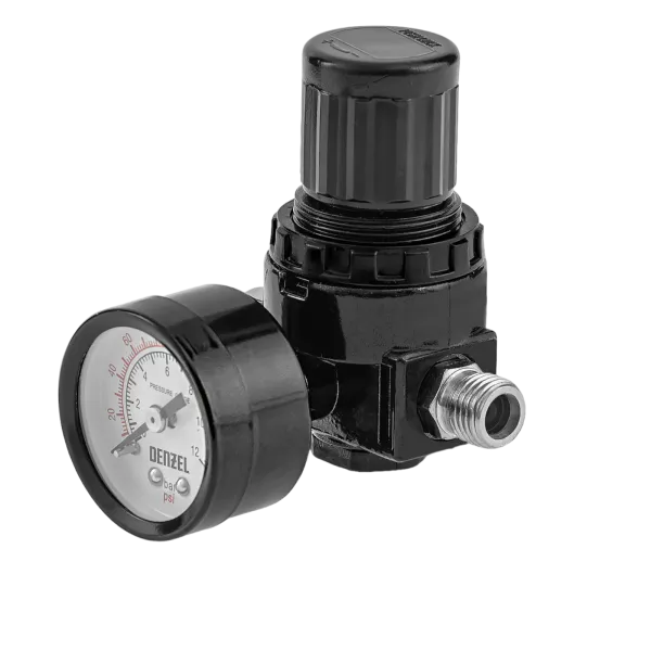 Регулятор давления с манометром DENZEL R1500, 12 бар, 1/4"