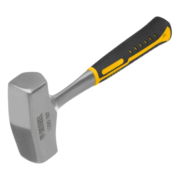 Кувалда DENZEL 1,5 кг, цельнометаллическая, двухкомпонентная рукоятка