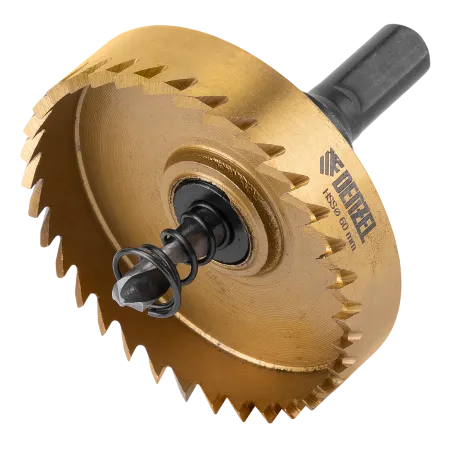 Коронка по металлу DENZEL 724119, 60 мм, HSS, нитридтитановое покрытие