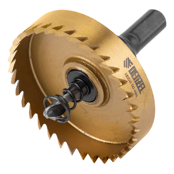 Коронка по металлу DENZEL 724119, 60 мм, HSS, нитридтитановое покрытие