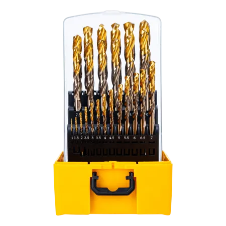 Набор сверл по металлу DENZEL, 1-13 мм, Р6М5К8-TiN, Golden Tip, 25 шт