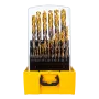 Набор сверл по металлу DENZEL, 1-13 мм, Р6М5К8-TiN, Golden Tip, 25 шт
