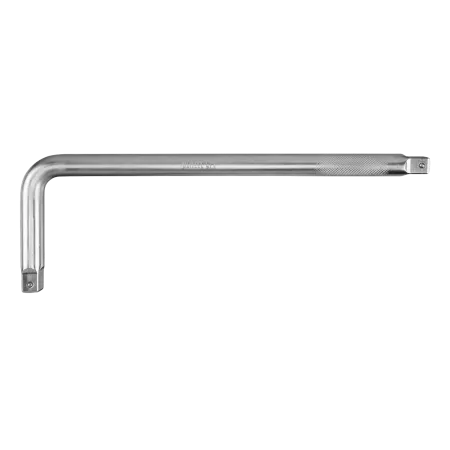 Вороток Г-образный DENZEL 450*150 мм, квадрат 3/4", CrV, матовый хром