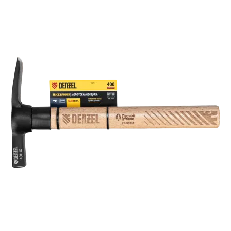Молоток каменщика DENZEL 400 г, буковая рукоятка, EFP