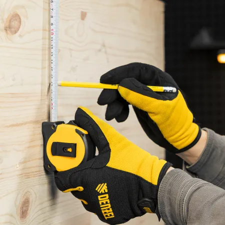 Рулетка DENZEL 5м х 25мм, двухкомп. корпус, магнитный обрезиненный зацеп