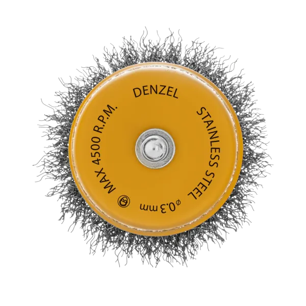 Щетка для УШМ DENZEL, 125 мм, Плоская, нейлоновая щетина, посадка 22,2 мм