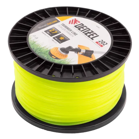 Леска для триммера DENZEL 96287 звезда, 2,7мм х 202м, на DIN катушке FLEX CORD