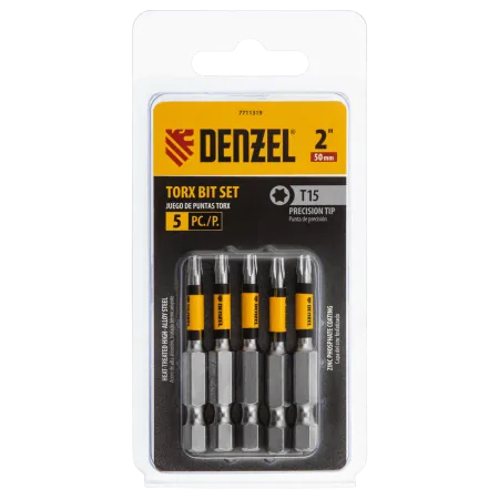 Набор бит DENZEL T15x50, 5 шт.