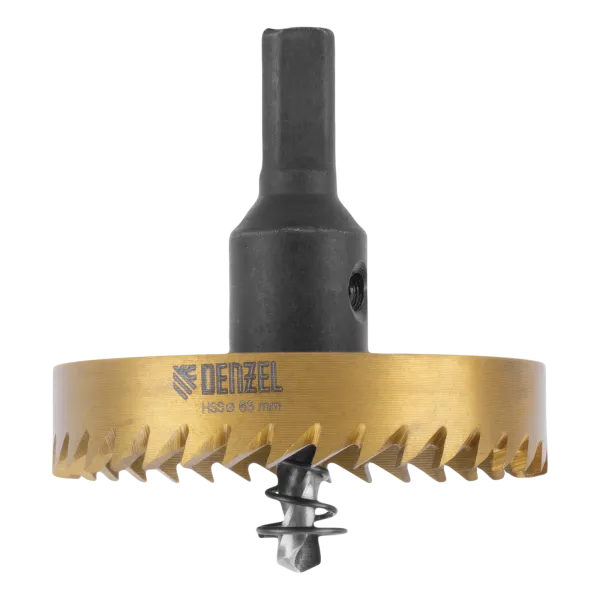 Коронка по металлу DENZEL 724120, 63 мм, HSS, нитридтитановое покрытие