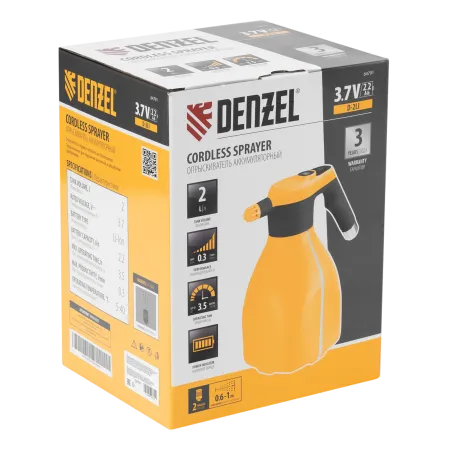Опрыскиватель аккумуляторный DENZEL D-2LI, 2 л, 3,7 В, 2,2 Ач