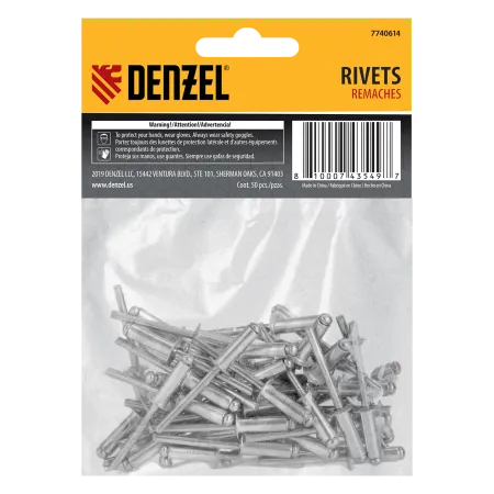 Заклепки алюминиевые DENZEL 3/16"-5/8", 5 х 15 мм, 50 шт