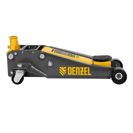 Домкрат гидравлический подкатной DENZEL 3 т, 125-470 мм, быстрый подъем, проф.