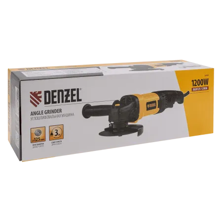 Машина шлифовальная угловая DENZEL AGH125-1200A, 1200 Вт, 125 мм, 11000 об/мин