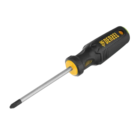Отвертка DENZEL PZ2x100 мм, CrV, трехкомпонентная рукоятка