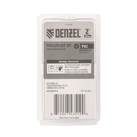Набор бит DENZEL PH2x50, 5 шт.