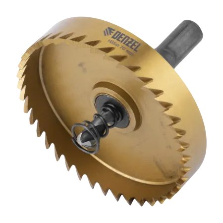 Коронка по металлу DENZEL 724123, 70 мм, HSS, нитридтитановое покрытие