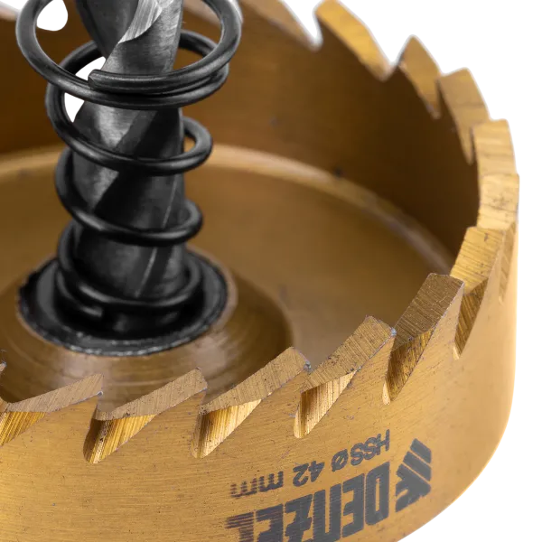 Коронка по металлу DENZEL 724114, 42 мм, HSS, нитридтитановое покрытие