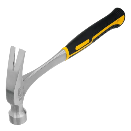 Молоток-гвоздодер DENZEL 560 г, цельнометаллический, двухкомпонентная рукоятка