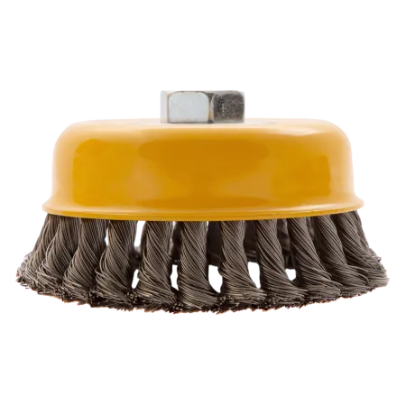 Щетка для УШМ DENZEL 746273, 125 мм, «чашка», крученая нержавеющая проволока 0.5 мм, М14