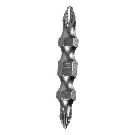 Бита DENZEL двухсторонняя, PH2-PH1 х 45 мм, сталь S2, 10 шт.