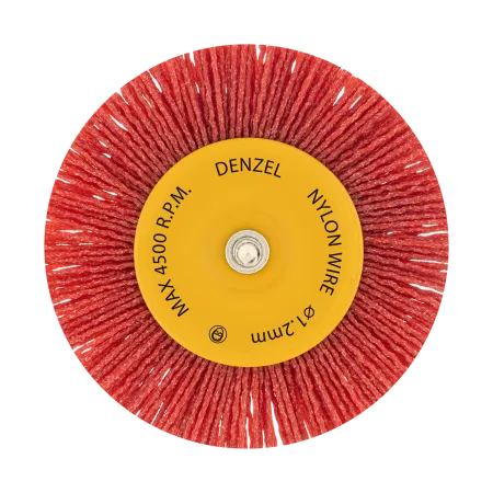 Щетка для дрели DENZEL, 100 мм, Плоская, со шпилькой, нейлоновая щетина