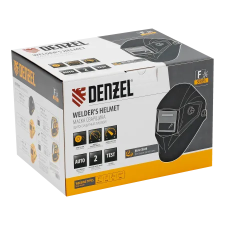 Щиток защитный лицевой DENZEL (маска сварщика) F10, см. окно 100х96, Real Color, DIN 4-8/9-13