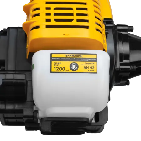 Триммер бензиновый DENZEL DT-52E, 52 см3, неразъемная штанга, электростартер, состоит из 2 частей