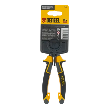 Плоскогубцы комбинированные DENZEL 165 мм, трехкомпонентные рукоятки