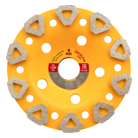 Чашка алмазная зачистная DENZEL 72973, бриллиант, 125 мм