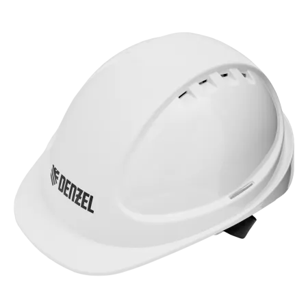 Каска защитная ударопрочная DENZEL ABS/PC, плавная регулировка, модель «Форвард» (К-05), белая