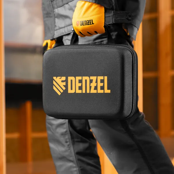 Лазерный уровень мультипризменный DENZEL DLV 360-4T, 30 м, зеленый луч, Li-Ion 2,4 Aч, штатив