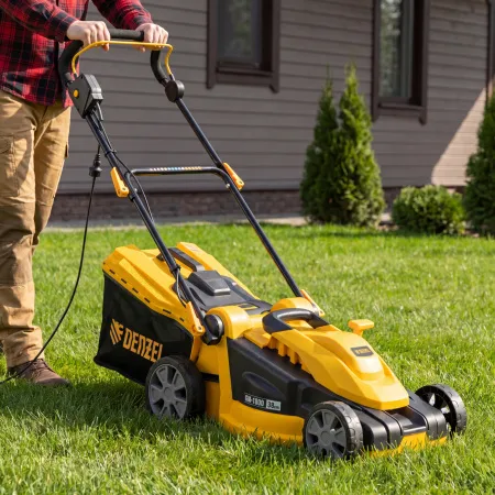 Газонокосилка электрическая DENZEL GM-1800, 1800 Вт, ширина 38 см, 6 уровней, 40 л