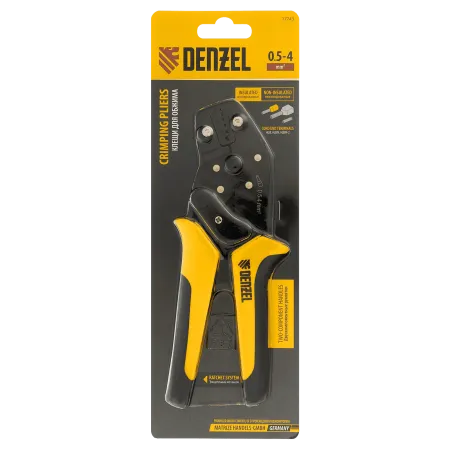 Клещи для обжима наконечников штыревых DENZEL НШВ, НШВИ, НШВИ-2, 0,5-4 мм2
