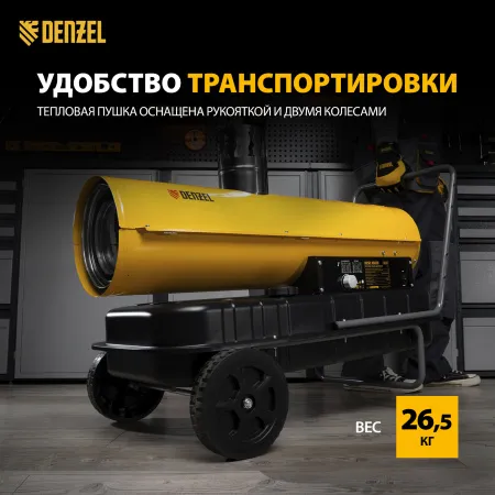 Дизельная тепловая пушка DENZEL NHG-30i, 30 кВт, 750 м3/ч, непрямой нагрев, цифровой термостат