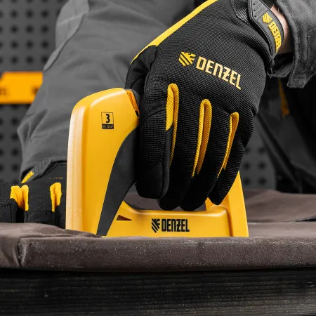 Мебельный степлер DENZEL 40210, пластиковый корпус, тип скобы: 13, 53, 300, 6-14 мм