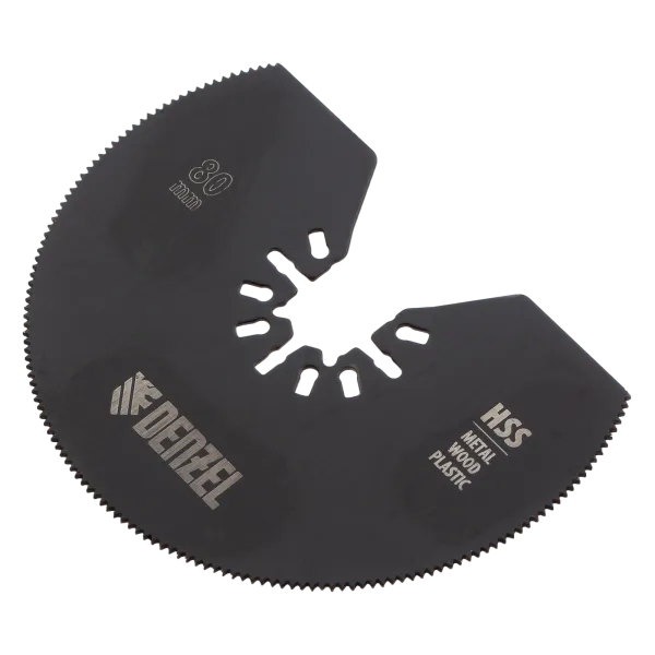 Насадка для МФИ DENZEL 782301 отрезная полукруг, HSS, по металлу и дереву, 80 мм х 1,2 мм