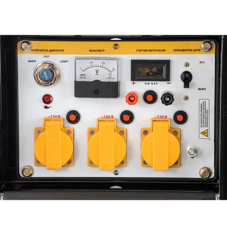 Генератор бензиновый DENZEL GE 8900, 8.5 кВт, 220 В/50 Гц, 25 л, ручной старт