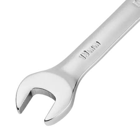 Ключ комбинированный трещоточный DENZEL, 13 мм, CrV, матовый хром