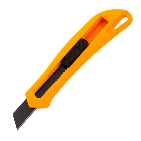 Нож DENZEL 18 мм, сменное лезвие, SK4, облегченный корпус, нажимной фиксатор