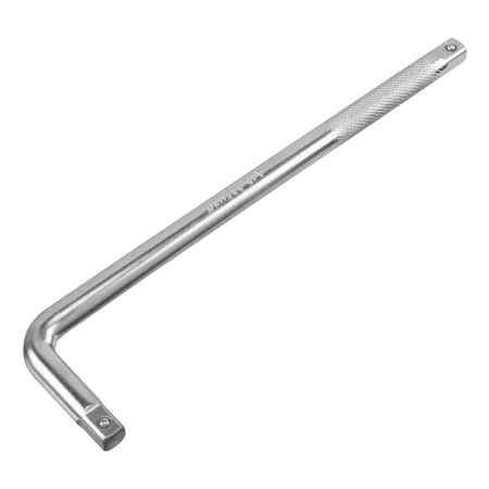 Вороток Г-образный DENZEL 300*75 мм, квадрат 1/2", CrV, матовый хром