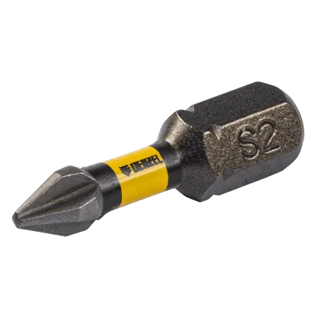 Бита DENZEL IMPACT, PH1x25 мм, лазерная обработка шлица, сталь S2, 10 шт., Е 6,3