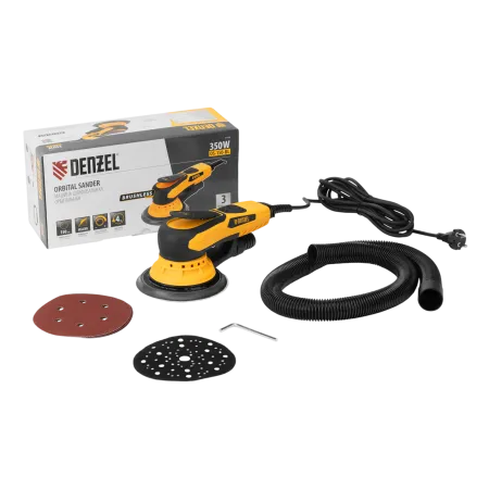 Машина шлифовальная орбитальная бесщет DENZEL OS-150-BL, 350 Вт, 4000-10000 об/мин