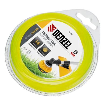 Леска для триммера DENZEL Flex Сord 96106, 1.6 мм x 15 м, круглая, блистер